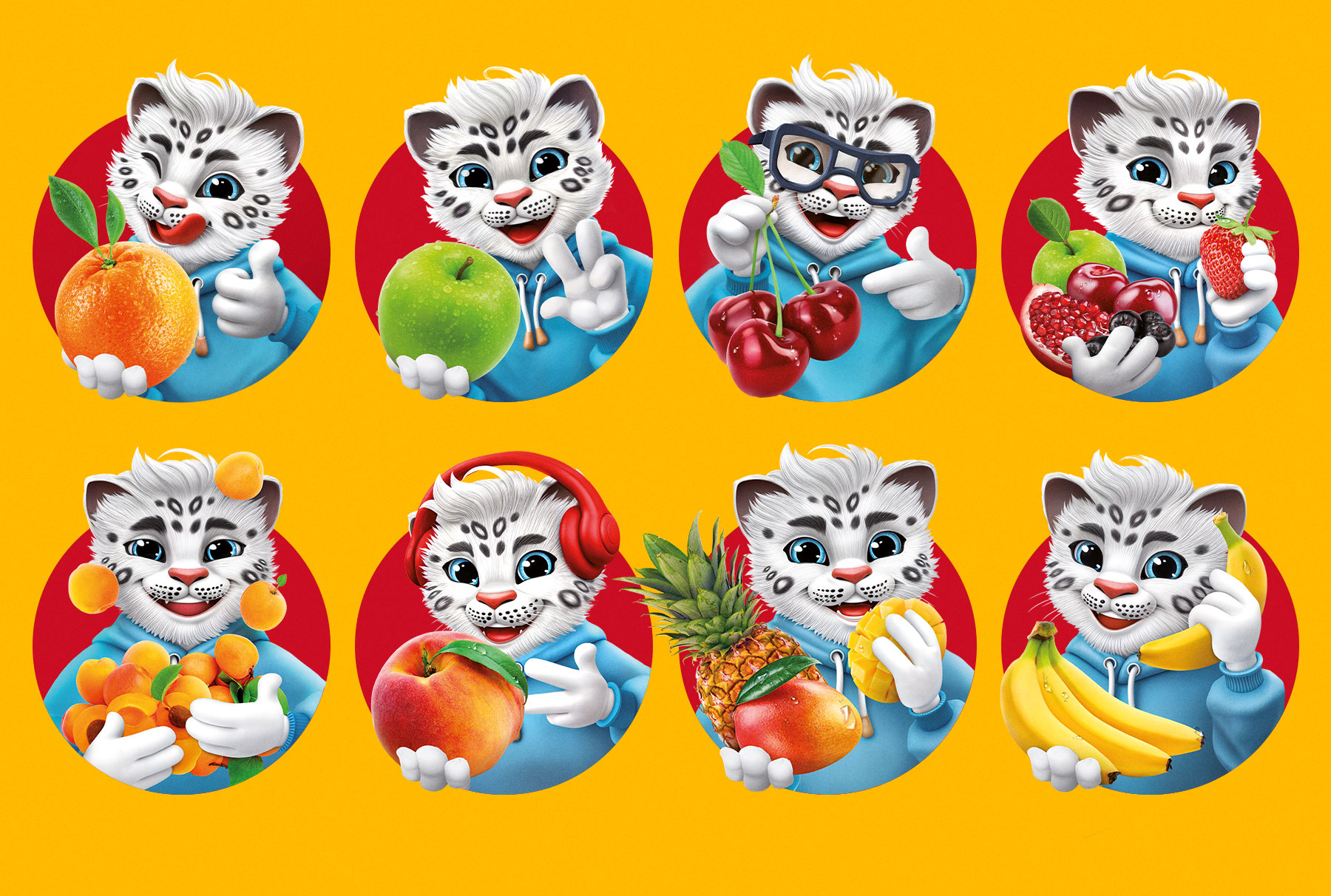 Снежный барс маскот Bliss Smile