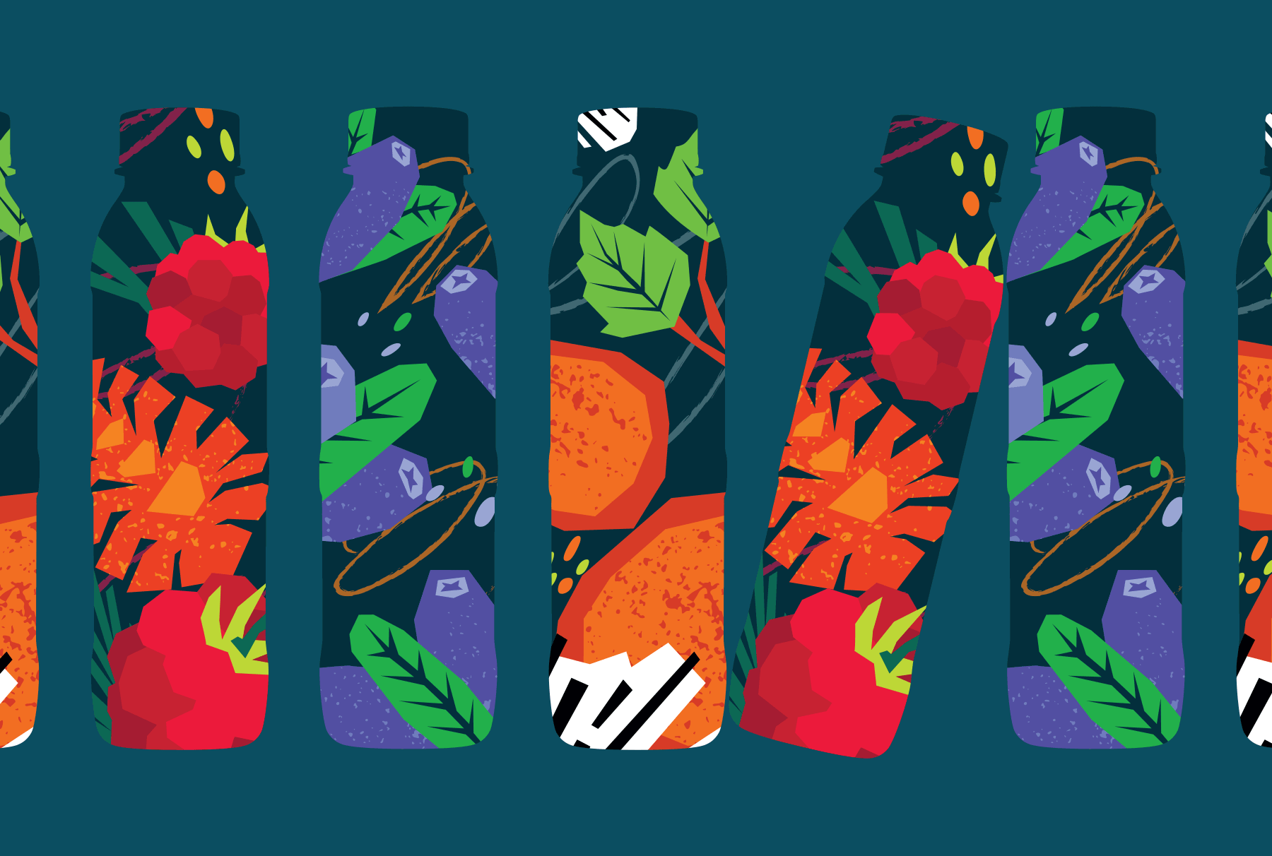 паттерн на упаковке напитков «Таёжный дар»