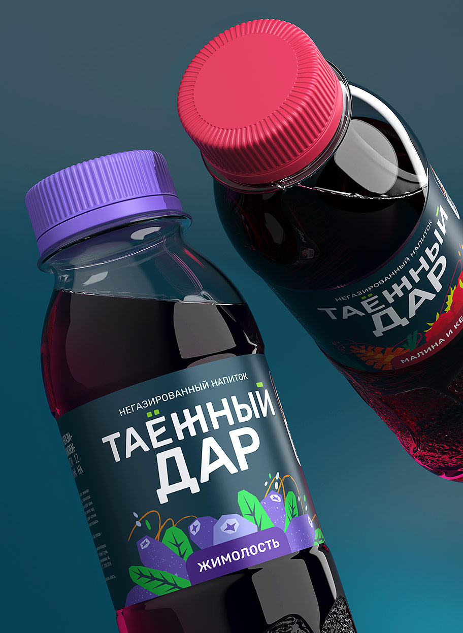 Дизайн этикетки напитков «Таёжный дар»