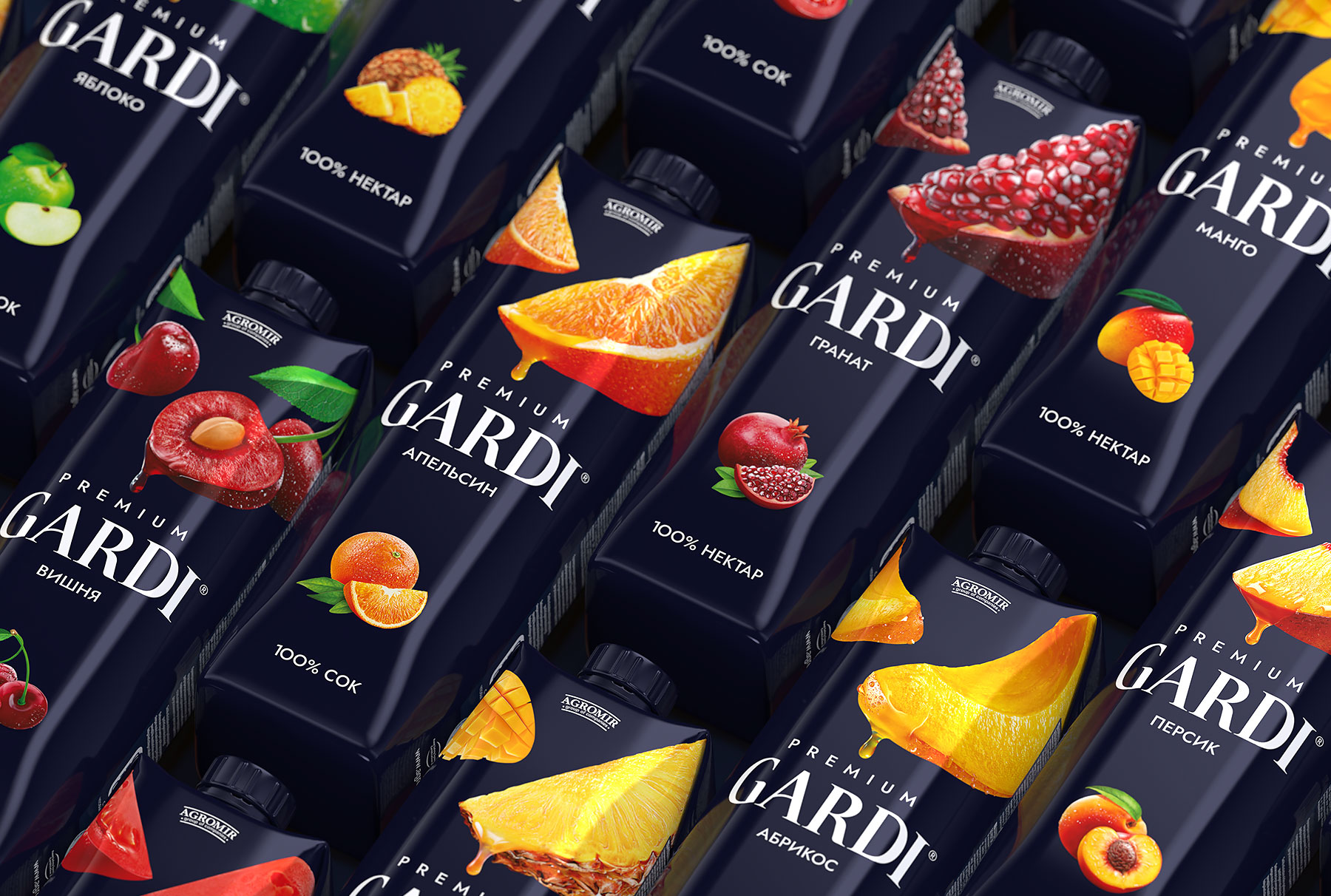 Дизайн упаковки соков Gardi Агромир 