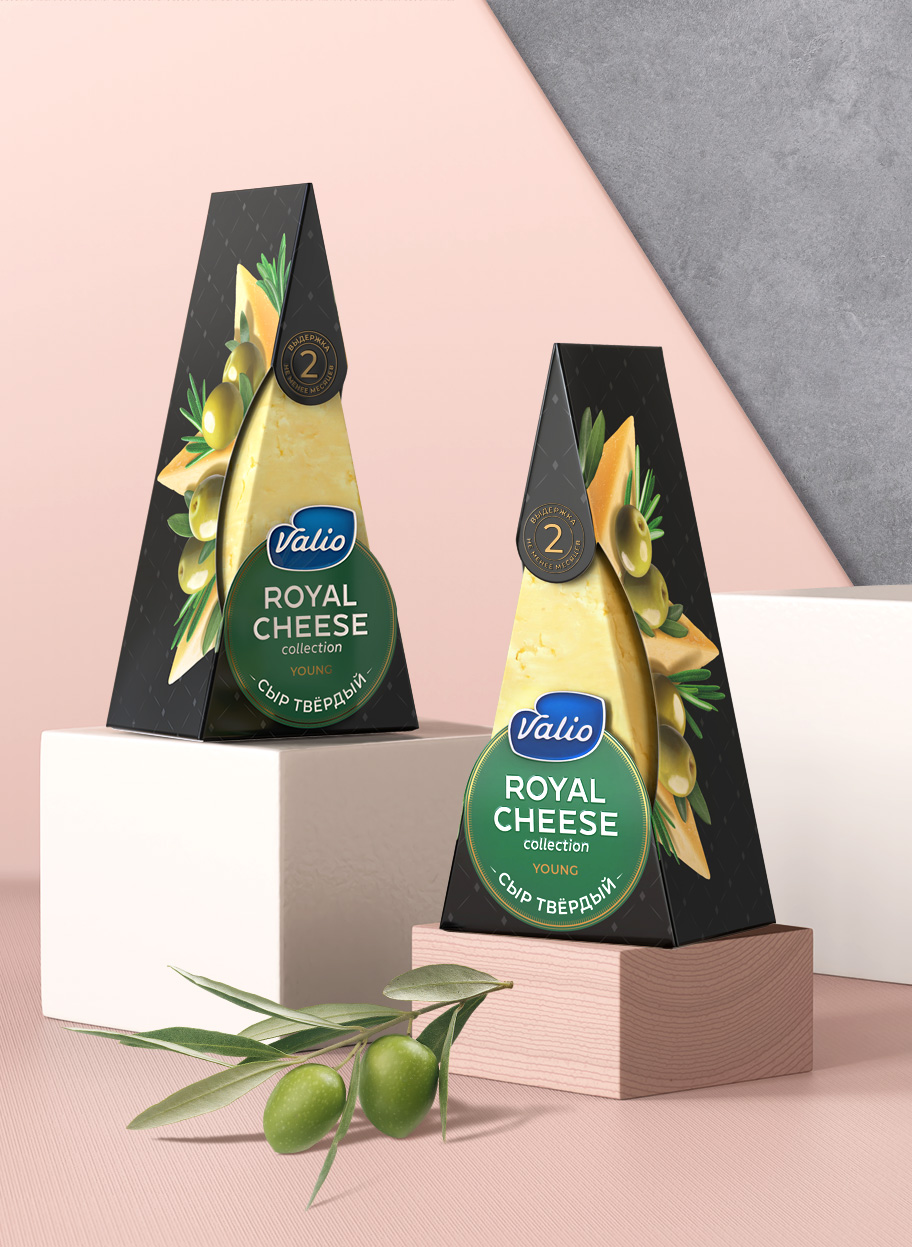 Дизайн упаковки сыров Valio Royal Cheese Collection