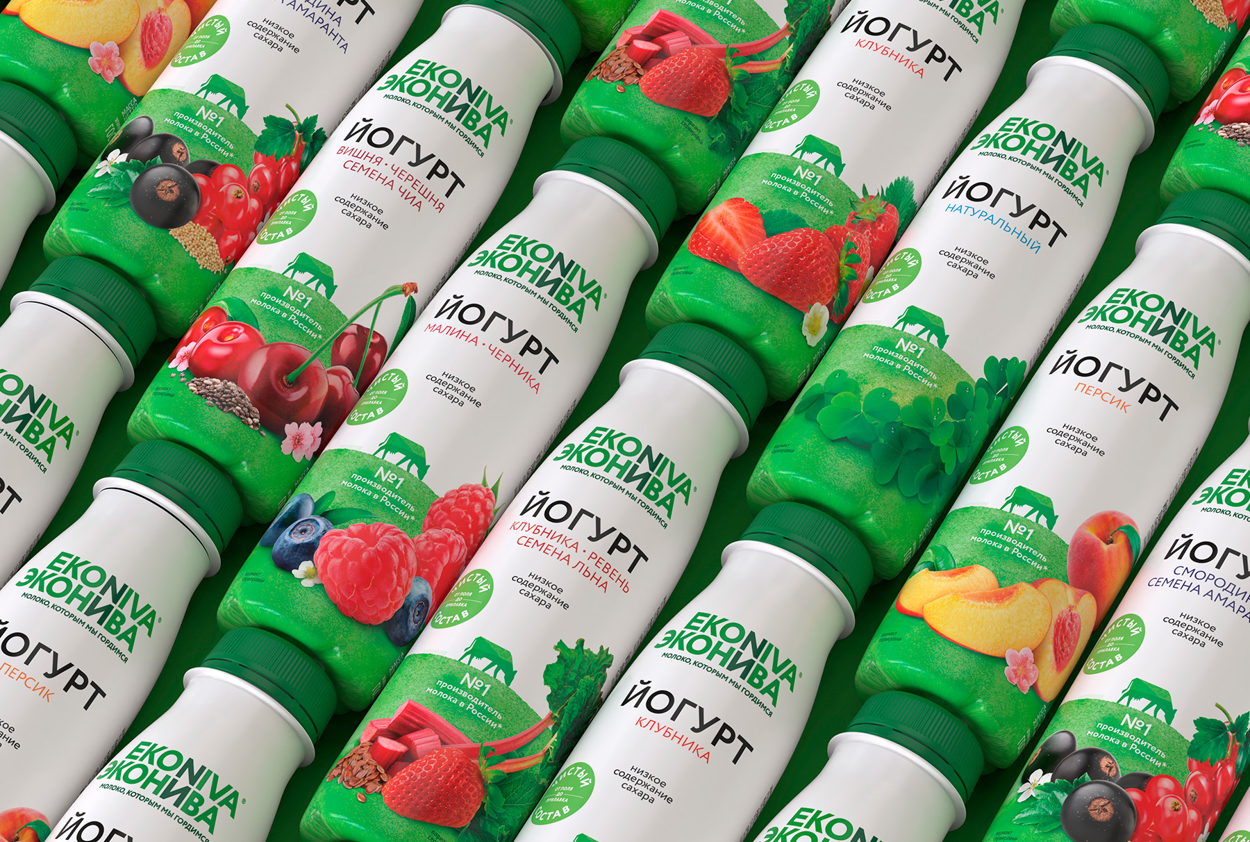 Дизайн упаковки питьевого йогурта ЭкоНива 