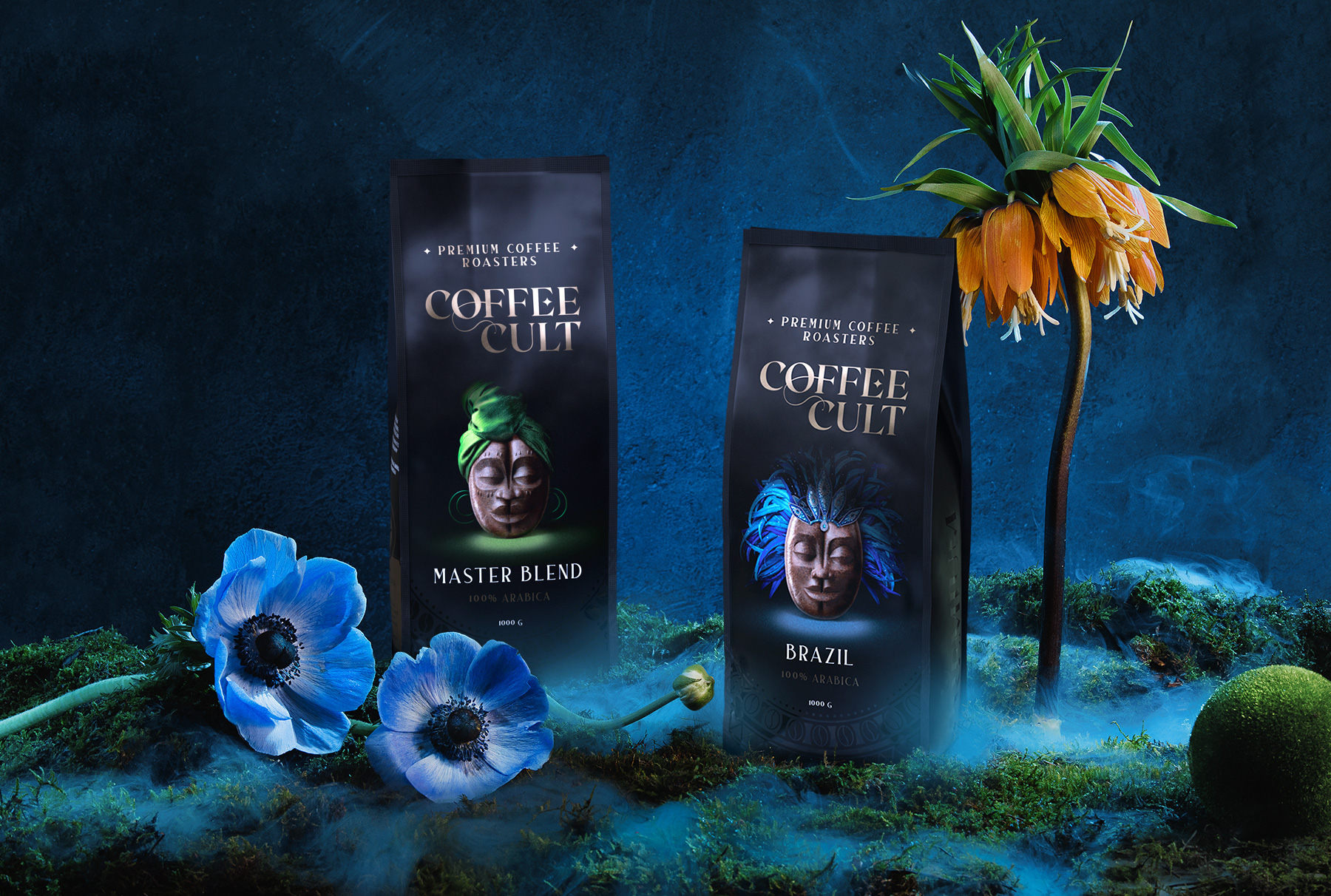Дизайн упаковки кофе Coffee Cult flowers 