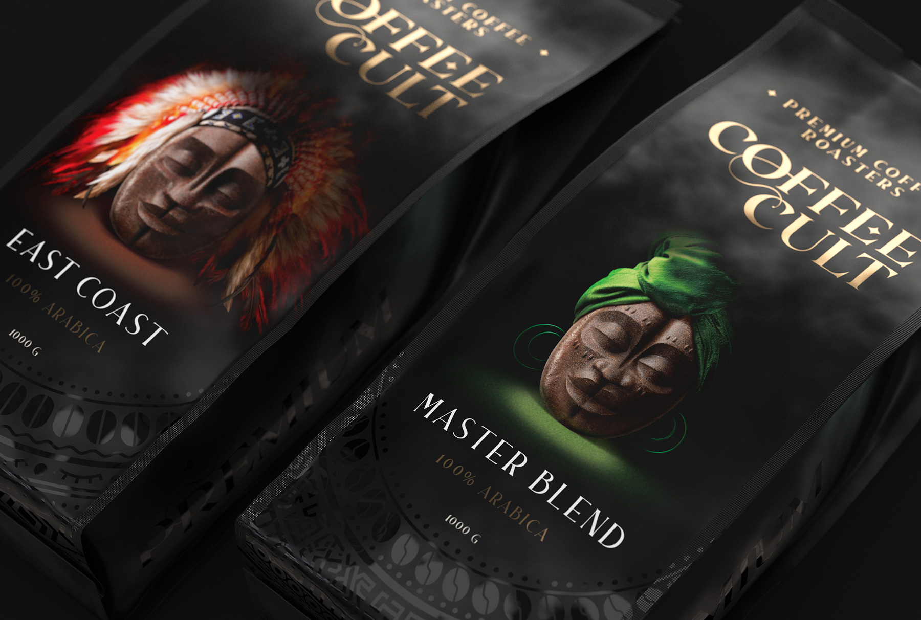 Дизайн упаковки кофе Coffee Cult close up